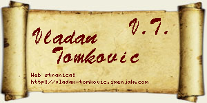 Vladan Tomković vizit kartica